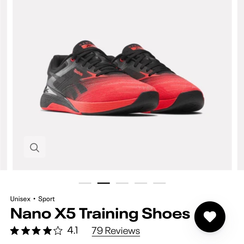 Reebok Nano X5 Athletic Shoes - Red and Black Sole